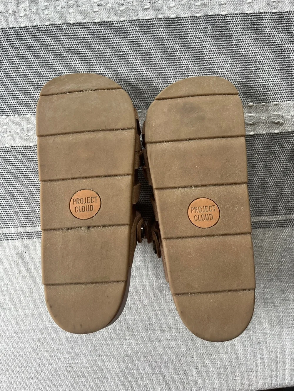 Project Cloud Women’s Tan Multi-Strap Slide Sandals
